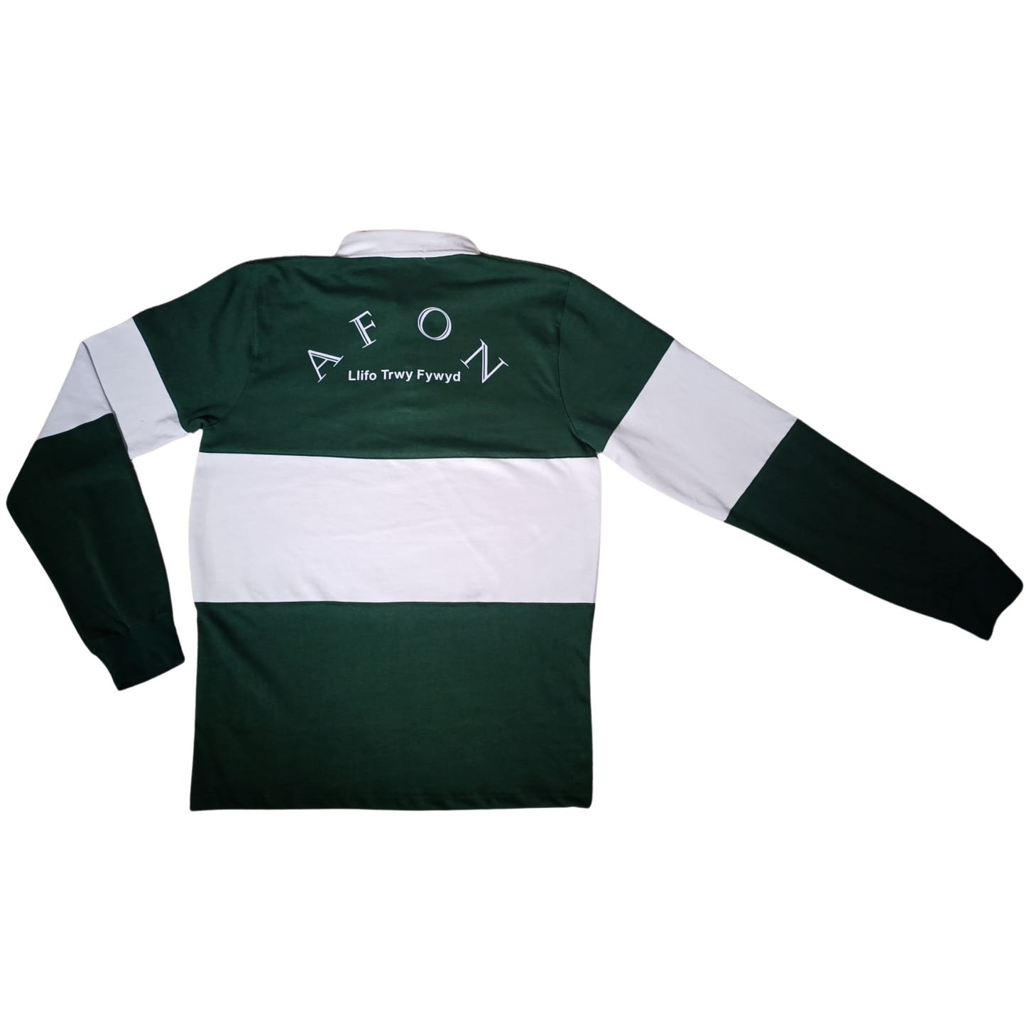 Green and White Striped Vintage Rugby Jersey