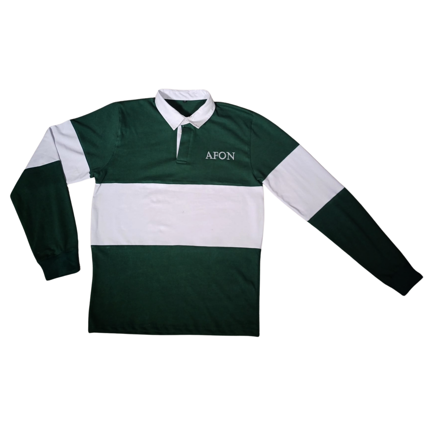 Green and White Striped Vintage Rugby Jersey