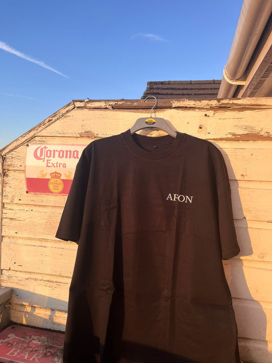 AFON 'Newyddion Da' Heavyweight T-Shirt – Black