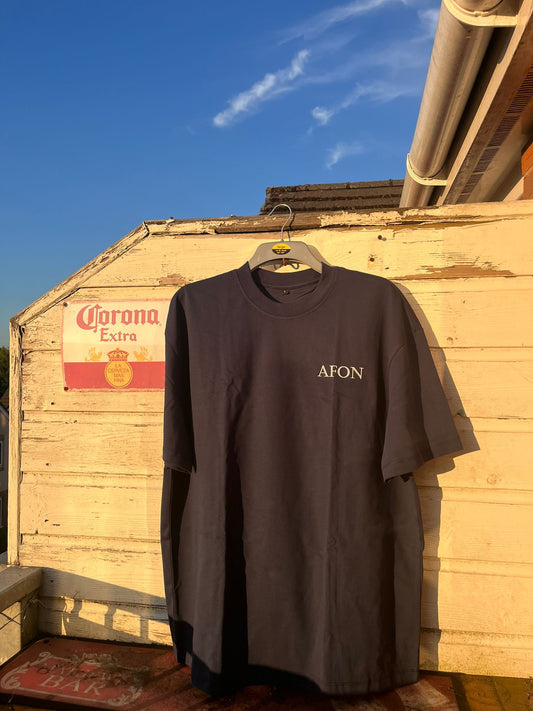 AFON 'Newyddion Da' Heavyweight T-Shirt – Blue