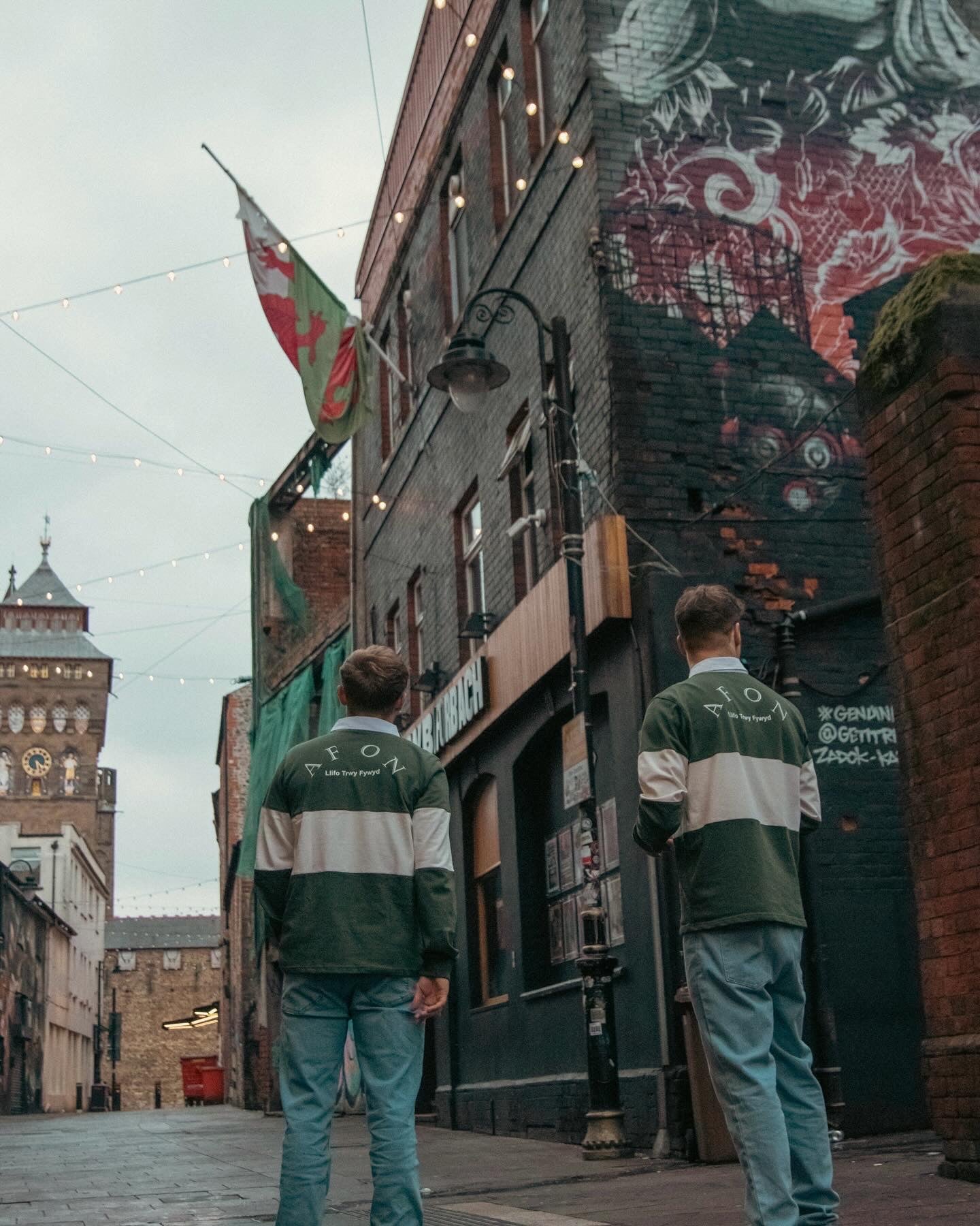 Green and White Striped Vintage Rugby Jersey