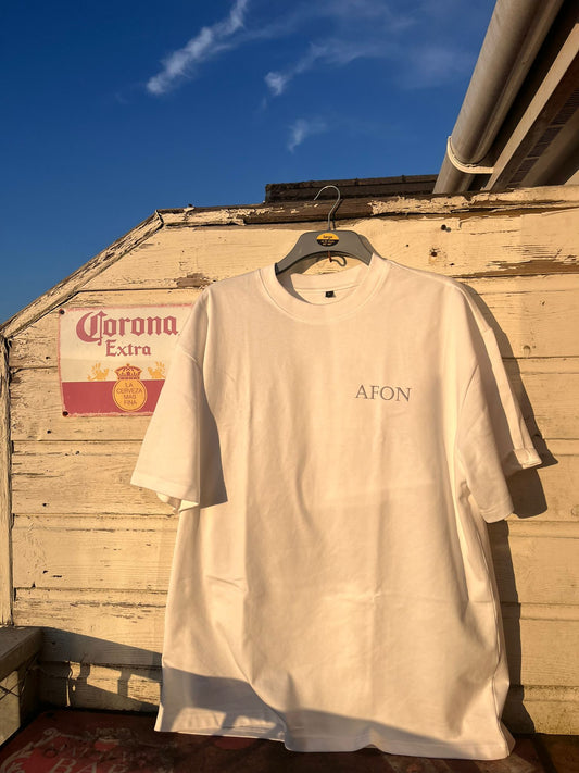 AFON 'Newyddion Da' Heavyweight T-Shirt – White